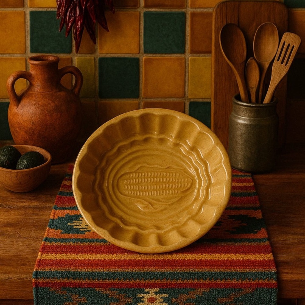 Pudding mold with corn design.